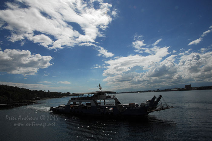 One of the larger vehicle ferries at Samal Island leaving for Davao City.