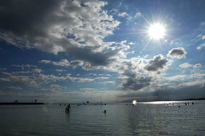 Beach scene of Paradise Island Beach on Samal Island.