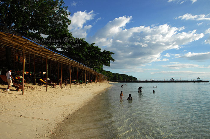 The tide returning to Paradise Island Beach on Samal Island.