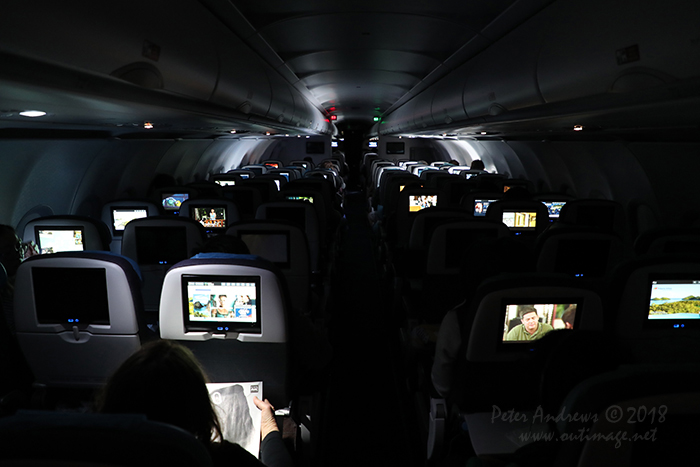 Inside the cabin. High altitude shots from a flight between Sydney Australia and Manila, Philippines.