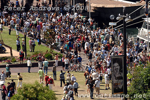 The crowd at Circular Quay Sydney.