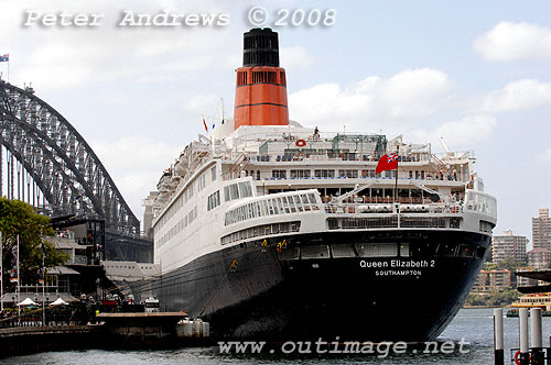 Queen Elizabeth 2 at the Overseas Passenger Terminal, Circular Quay.