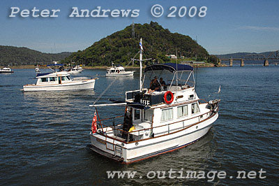 Seeadler, a 1976 32 Heritage CL with Long Island in the background.