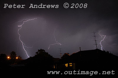 Lightning above the house.