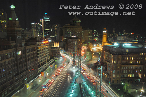 A wide angle view of Sydney's Railway Square looking towards the CBD and Central Railway Station. Photo copyright Peter Andrews 2008, Outimage Publications.