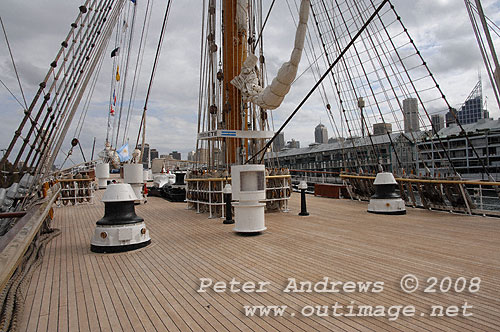 Argentine Navy's Sail Training Ship ARA Libertad, at Garden Island Sydney Australia 2008. Copyright Peter Andrews 2008.