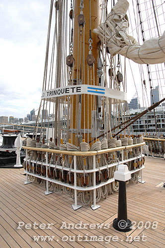 Argentine Navy's Sail Training Ship ARA Libertad, at Garden Island Sydney Australia 2008. Copyright Peter Andrews 2008.