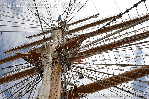 Argentine Navy's Sail Training Ship ARA Libertad, at Garden Island Sydney Australia 2008. Copyright Peter Andrews 2008.