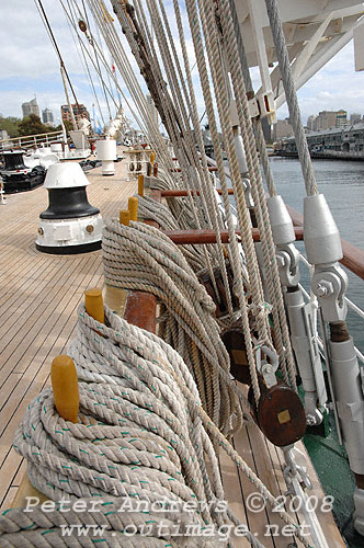 Argentine Navy's Sail Training Ship ARA Libertad, at Garden Island Sydney Australia 2008. Copyright Peter Andrews 2008.