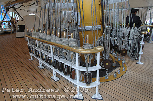 Argentine Navy's Sail Training Ship ARA Libertad, at Garden Island Sydney Australia 2008. Copyright Peter Andrews 2008.