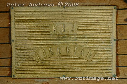 Argentine Navy's Sail Training Ship ARA Libertad, at Garden Island Sydney Australia 2008. Copyright Peter Andrews 2008.