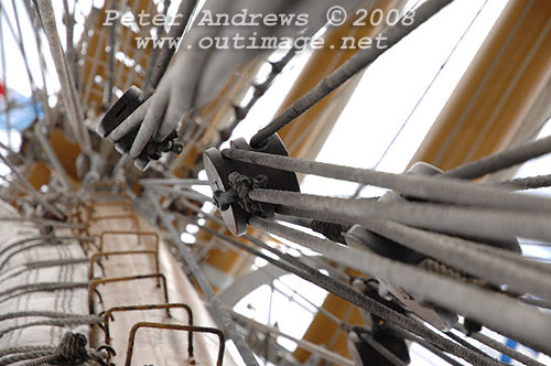 Argentine Navy's Sail Training Ship ARA Libertad, at Garden Island Sydney Australia 2008. Copyright Peter Andrews 2008.