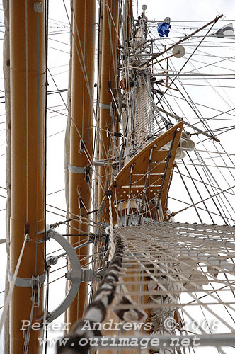 Argentine Navy's Sail Training Ship ARA Libertad, at Garden Island Sydney Australia 2008. Copyright Peter Andrews 2008.