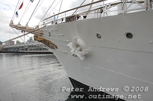 Argentine Navy's Sail Training Ship ARA Libertad, at Garden Island Sydney Australia 2008. Copyright Peter Andrews 2008.