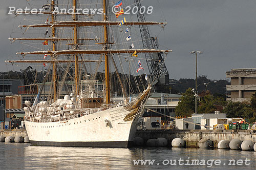 Argentine Navy's Sail Training Ship ARA Libertad, at Garden Island Sydney Australia 2008. Copyright Peter Andrews 2008.