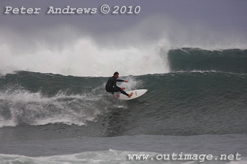 Surfin on the back of an East Coast Low at Coledale, New South Wales Australia. Photo copyright Peter Andrews, Outimage. 