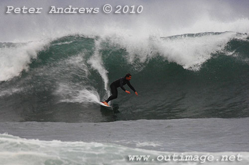 Surfin on the back of an East Coast Low at Coledale, New South Wales Australia. Photo copyright Peter Andrews, Outimage. 