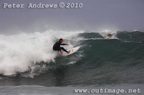 Surfin on the back of an East Coast Low at Coledale, New South Wales Australia. Photo copyright Peter Andrews, Outimage. 