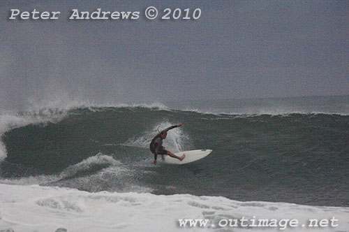 Surfin on the back of an East Coast Low at Coledale, New South Wales Australia. Photo copyright Peter Andrews, Outimage. 