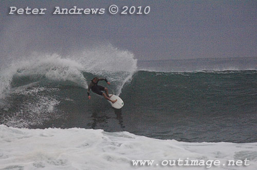 Surfin on the back of an East Coast Low at Coledale, New South Wales Australia. Photo copyright Peter Andrews, Outimage. 