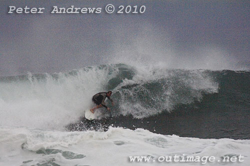 Surfin on the back of an East Coast Low at Coledale, New South Wales Australia. Photo copyright Peter Andrews, Outimage. 