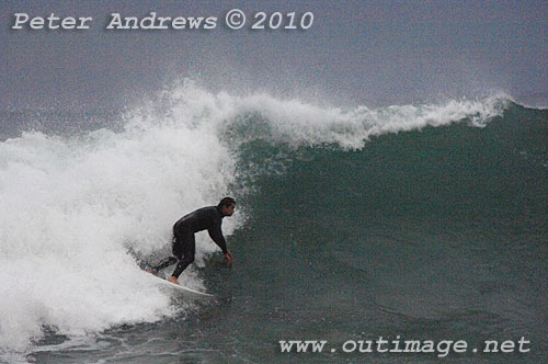 Surfin on the back of an East Coast Low at Coledale, New South Wales Australia. Photo copyright Peter Andrews, Outimage. 