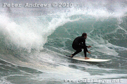 Surfin on the back of an East Coast Low at Coledale, New South Wales Australia. Photo copyright Peter Andrews, Outimage. 