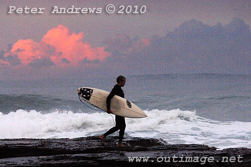 Surfin on the back of an East Coast Low at Coledale, New South Wales Australia. Photo copyright Peter Andrews, Outimage. 