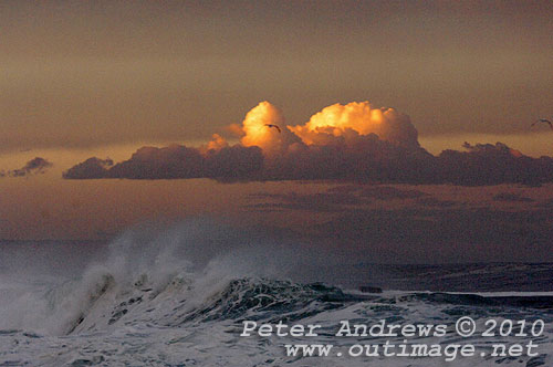 Surfin on the back of an East Coast Low at Coledale, New South Wales Australia. Photo copyright Peter Andrews, Outimage. 