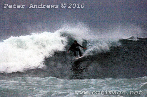 Surfin on the back of an East Coast Low at Coledale, New South Wales Australia. Photo copyright Peter Andrews, Outimage. 