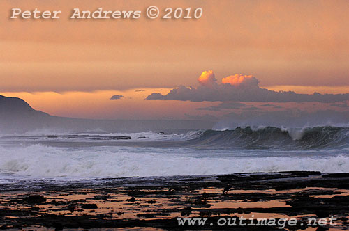 Surfin on the back of an East Coast Low at Coledale, New South Wales Australia. Photo copyright Peter Andrews, Outimage. 