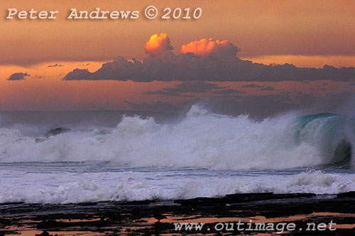 Surfin on the back of an East Coast Low at Coledale, New South Wales Australia. Photo copyright Peter Andrews, Outimage. 