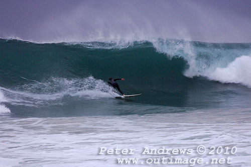 Surfin on the back of an East Coast Low at Coledale, New South Wales Australia. Photo copyright Peter Andrews, Outimage. 