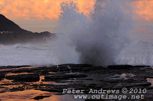 Surfin on the back of an East Coast Low at Coledale, New South Wales Australia. Photo copyright Peter Andrews, Outimage. 