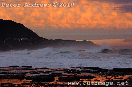 Surfin on the back of an East Coast Low at Coledale, New South Wales Australia. Photo copyright Peter Andrews, Outimage. 