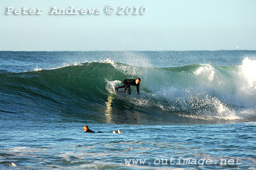 A mid August Saturday morning surf at Location 1, New South Wales Illawarra Coast, Australia. Photo copyright, Peter Andrews, Outimage Publications.