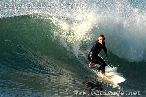 A mid August Saturday morning surf at Location 1, New South Wales Illawarra Coast, Australia. Photo copyright, Peter Andrews, Outimage Publications.