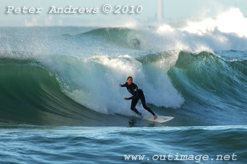 A mid August Saturday morning surf at Location 1, New South Wales Illawarra Coast, Australia. Photo copyright, Peter Andrews, Outimage Publications.