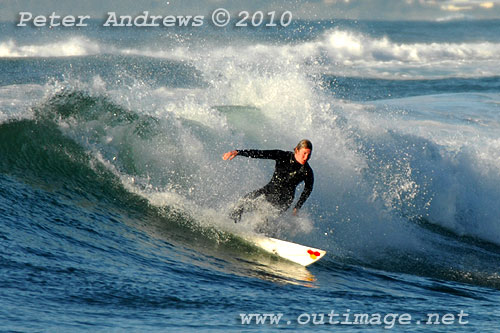 A mid August Saturday morning surf at Location 1, New South Wales Illawarra Coast, Australia. Photo copyright, Peter Andrews, Outimage Publications.