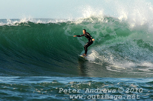 A mid August Saturday morning surf at Location 1, New South Wales Illawarra Coast, Australia. Photo copyright, Peter Andrews, Outimage Publications.