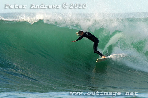 A mid August Saturday morning surf at Location 1, New South Wales Illawarra Coast, Australia. Photo copyright, Peter Andrews, Outimage Publications.