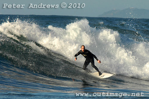 A mid August Saturday morning surf at Location 1, New South Wales Illawarra Coast, Australia. Photo copyright, Peter Andrews, Outimage Publications.