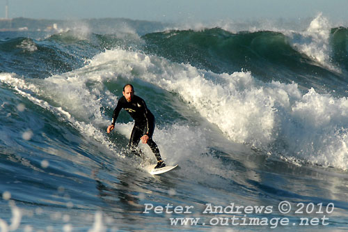 A mid August Saturday morning surf at Location 1, New South Wales Illawarra Coast, Australia. Photo copyright, Peter Andrews, Outimage Publications.