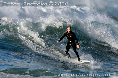 A mid August Saturday morning surf at Location 1, New South Wales Illawarra Coast, Australia. Photo copyright, Peter Andrews, Outimage Publications.