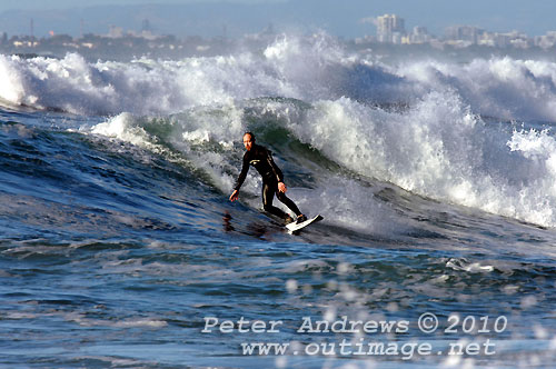 A mid August Saturday morning surf at Location 1, New South Wales Illawarra Coast, Australia. Photo copyright, Peter Andrews, Outimage Publications.