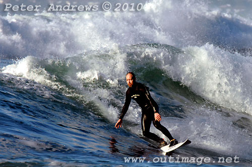 A mid August Saturday morning surf at Location 1, New South Wales Illawarra Coast, Australia. Photo copyright, Peter Andrews, Outimage Publications.