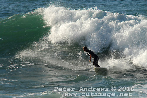 A mid August Saturday morning surf at Location 2, New South Wales Illawarra Coast, Australia. Photo copyright Peter Andrews.