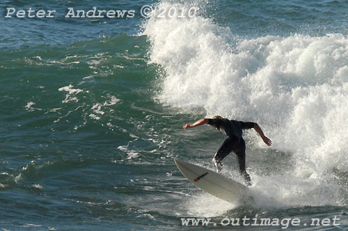 A mid August Saturday morning surf at Location 2, New South Wales Illawarra Coast, Australia. Photo copyright Peter Andrews.