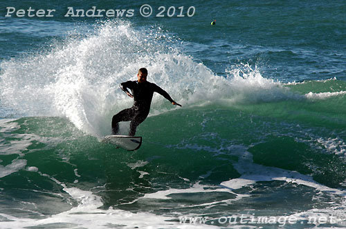 A mid August Saturday morning surf at Location 2, New South Wales Illawarra Coast, Australia. Photo copyright Peter Andrews.