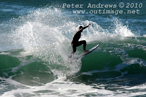 A mid August Saturday morning surf at Location 2, New South Wales Illawarra Coast, Australia. Photo copyright Peter Andrews.